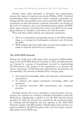 Return On Investment In Training And Performance Improvement Programs ...