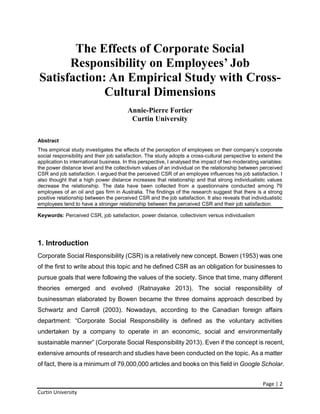 Research Paper- The Effects of Corporate Social Responsibility on ...