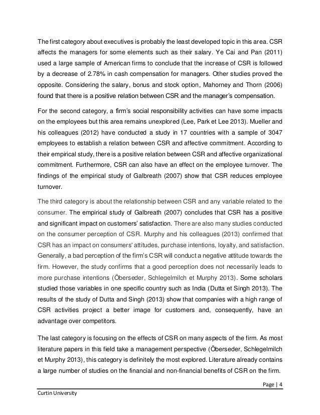 Csr research essay mla