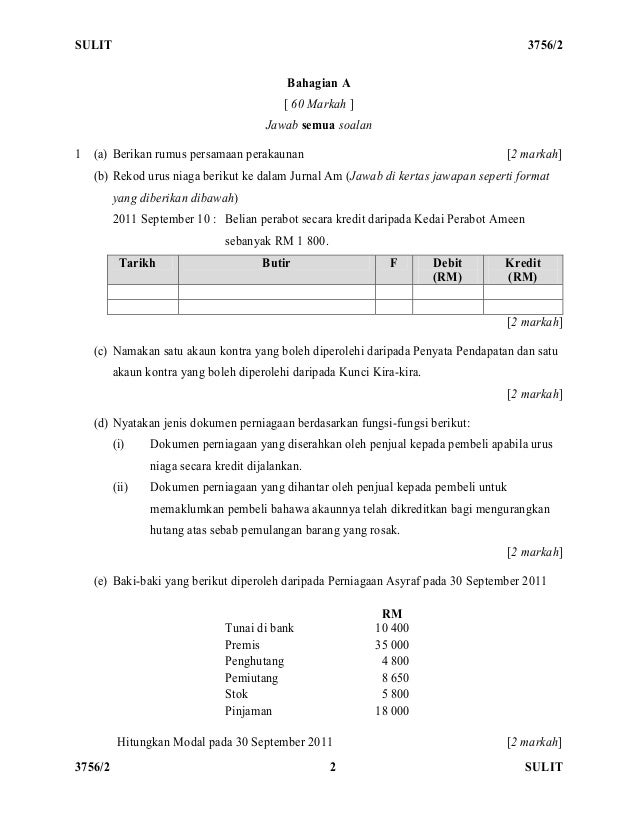 Latihan Prinsip Perakaunan Tingkatan 4