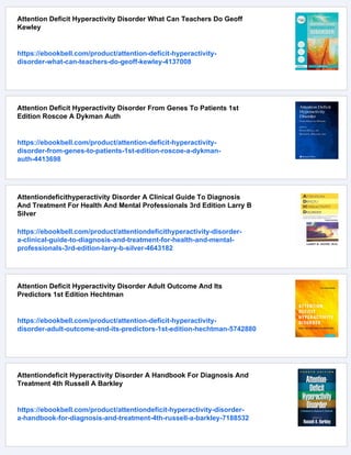 Attention Deficit Hyperactivity Disorder Concepts Controversies New ...