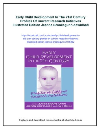 Early Child Development In The 21st Century Profiles Of Current ...