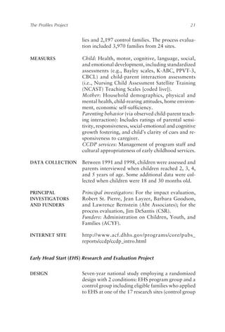 Early Child Development In The 21st Century Profiles Of Current ...
