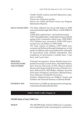 Early Child Development In The 21st Century Profiles Of Current ...