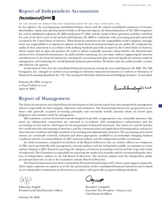 tjx Annual Reports2001