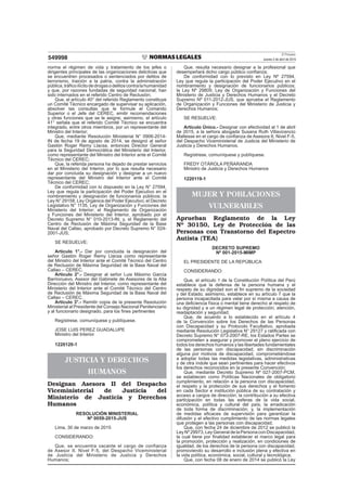 El Peruano
Jueves 2 de abril de 2015549998
norma el régimen de vida y tratamiento de los jefes o
dirigentes principales de...