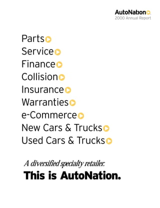 2000 Annual Report




A diversified specialty retailer.
This is AutoNation.
 