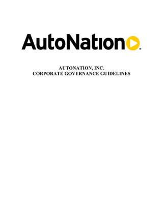 AUTONATION, INC.
CORPORATE GOVERNANCE GUIDELINES
 