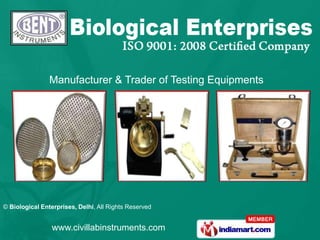Manufacturer & Trader of Testing Equipments 
