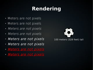 Rendering

Meters are not pixels

Meters are not pixels

Meters are not pixels

Meters are not pixels

Meters are not pixels

Meters are not pixels

Meters are not pixelsMeters are not pixels

Meters are not pixelsMeters are not pixels
100 meters (328 feet) tall
 