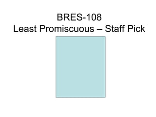 BRES-108
Least Promiscuous – Staff Pick
 