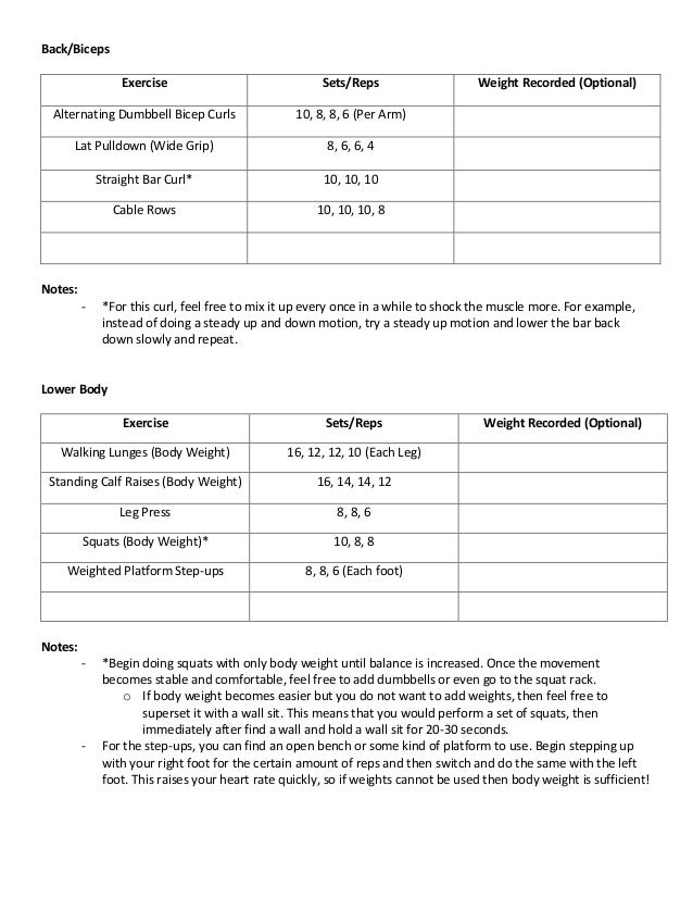 Training Program Example 2