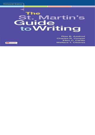 The St. Martin's Guide to Writing 13th Edition | PDF