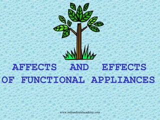 AFFECTS AND EFFECTS
OF FUNCTIONAL APPLIANCES
www.indiandentalacademy.com
 