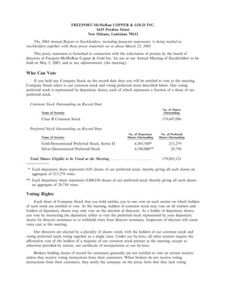 freeport-mcmoran copper& gold Proxy Statement 2005
