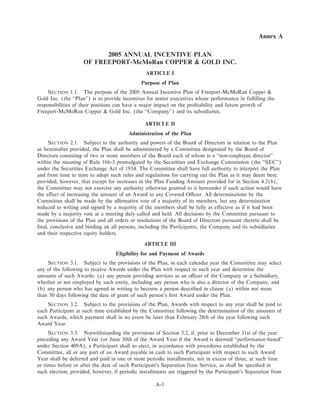 freeport-mcmoran copper& gold Proxy Statement 2005