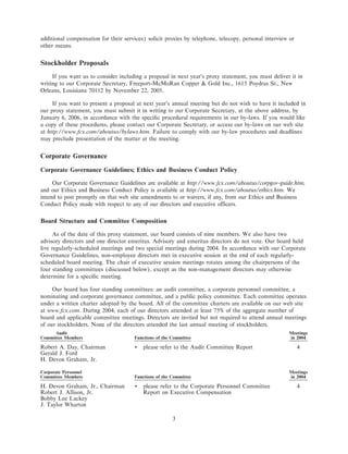 freeport-mcmoran copper& gold Proxy Statement 2005