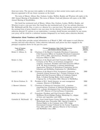 freeport-mcmoran copper& gold Proxy Statement 2005
