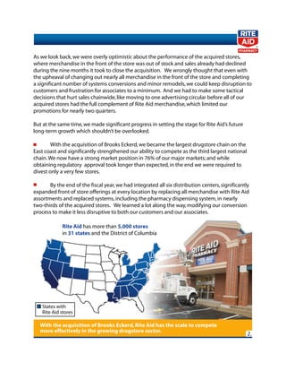 rite aid 2008 Shareholder Letter 