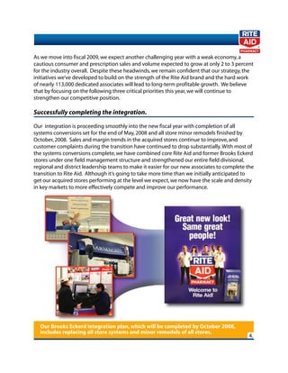 rite aid 2008 Shareholder Letter 