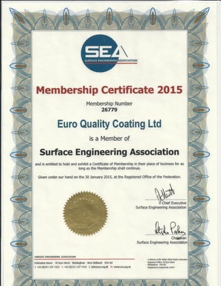 2015 EQC Certificates