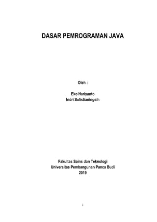 Dasar Pemrograman Java Eko Hariyanto Indri Sulistianingsih | PDF