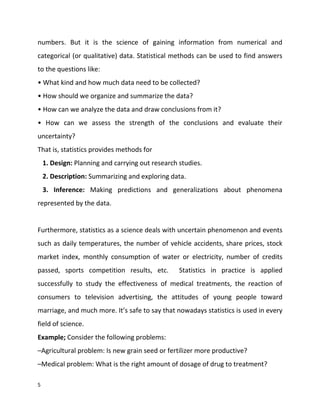Introduction to basic statistics 1 Don Ozisco | PDF