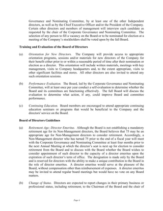 CHS Corporate Governance Guidelines