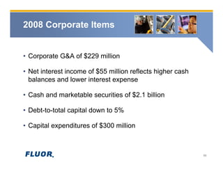 fluor 	 Fourth Quarter 2008 Conference Call Presentation