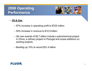 fluor 	 Fourth Quarter 2008 Conference Call Presentation