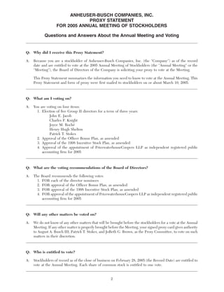 anheuser-busch A-BProxy2005