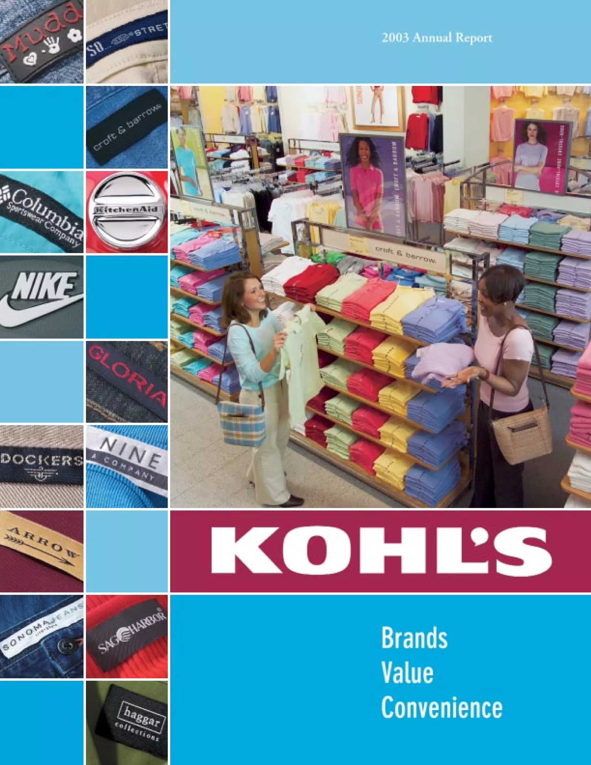 kohl's annual reports 2003 | PDF