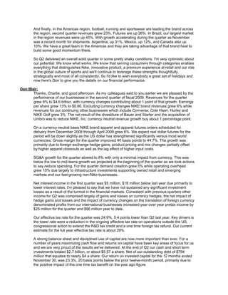 nike Q209EarningsTranscript