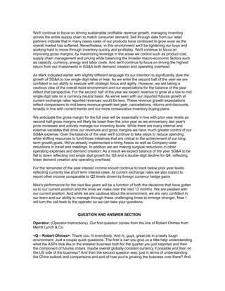 nike Q209EarningsTranscript