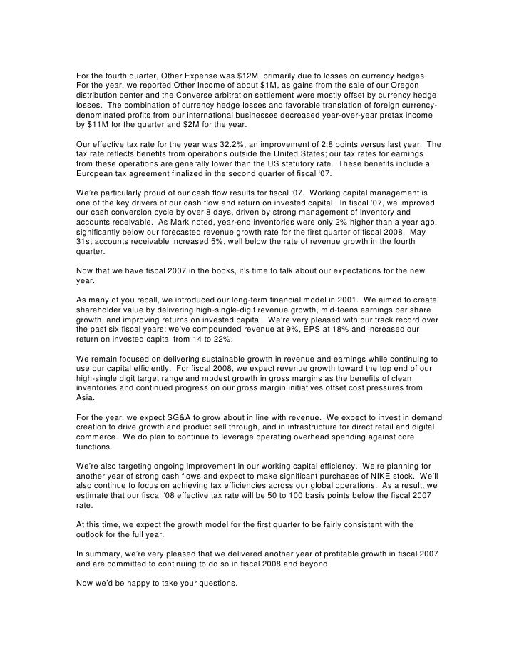 nike global operations