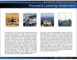 anadarko petroleum 2Q08 Operations Report 