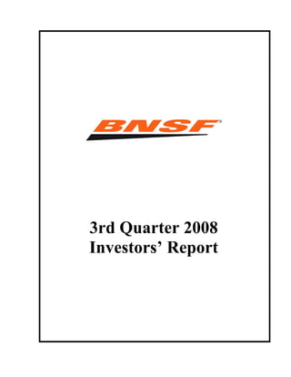 3rd Quarter 2008
Investors’ Report
 