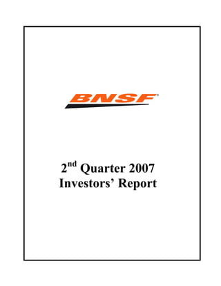 nd
2 Quarter 2007
Investors’ Report
 