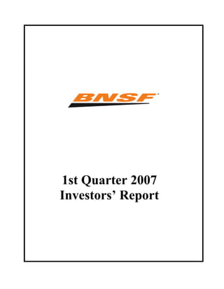 1st Quarter 2007
Investors’ Report
 