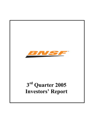 rd
 3 Quarter 2005
Investors’ Report
 
