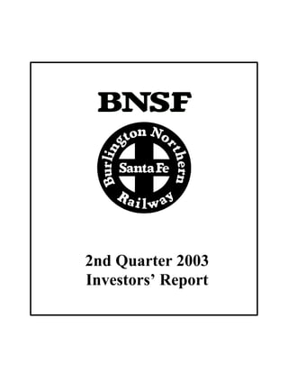 2nd Quarter 2003
Investors’ Report
 