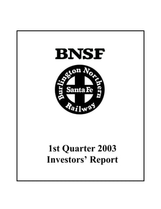 1st Quarter 2003
Investors’ Report
 