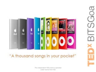 This independent TEDx event is operated
         under license from TED
 