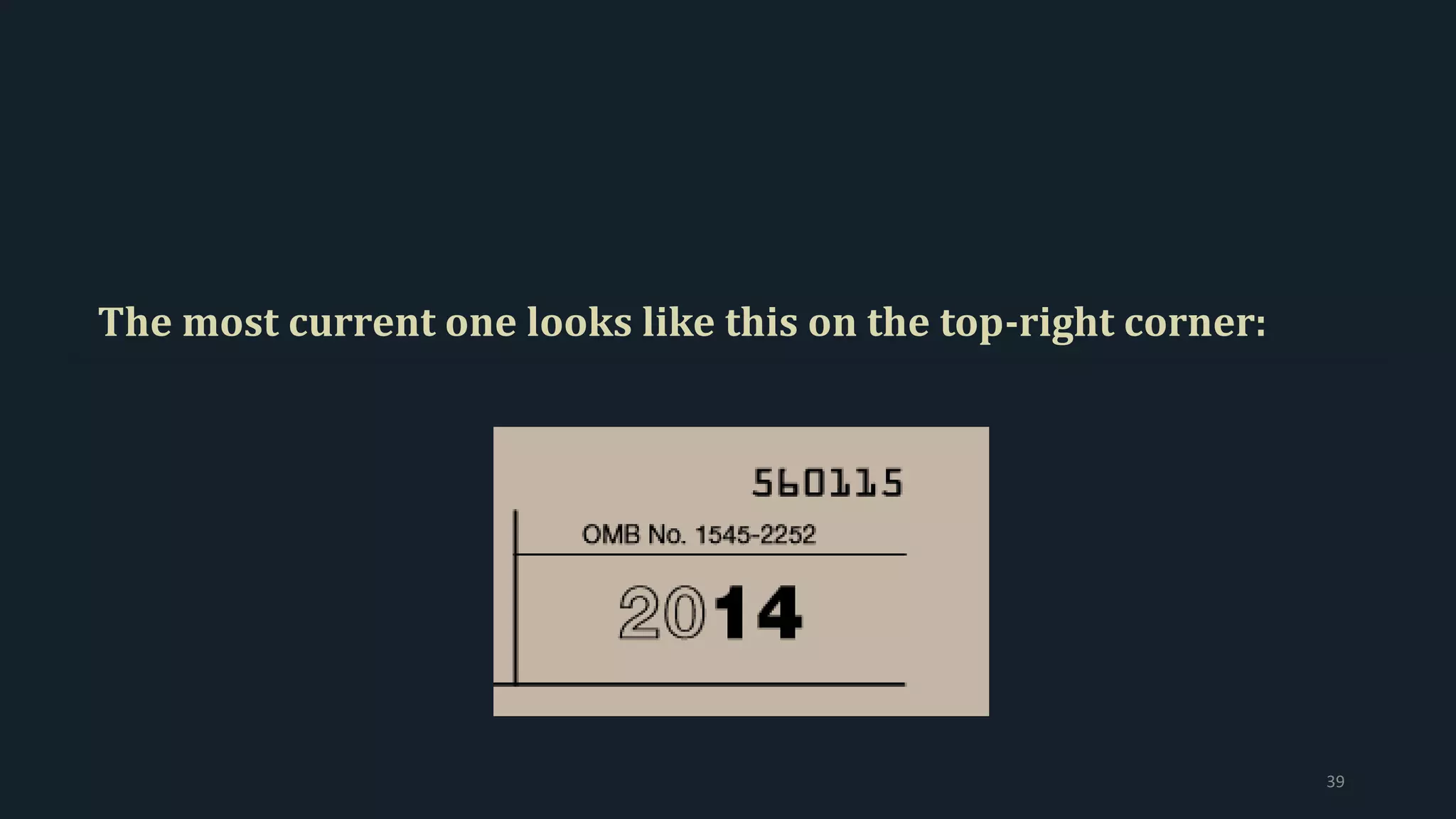 The most current one looks like this on the top-right corner:
39
 