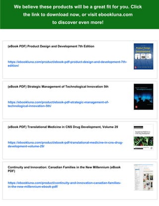 (eBook PDF) Innovation Management and New Product Development 5th | PDF