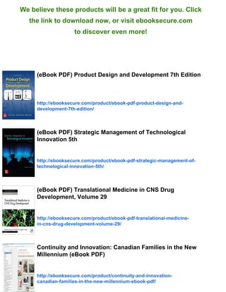 (eBook PDF) Innovation Management and New Product Development 5th | PDF