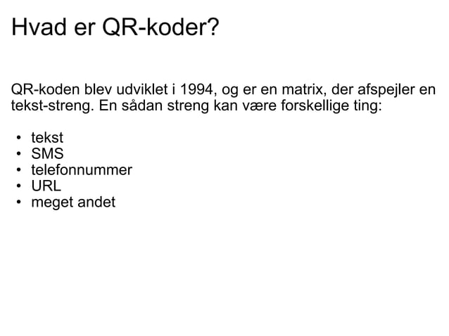 Hvad er QR-koder | PPT