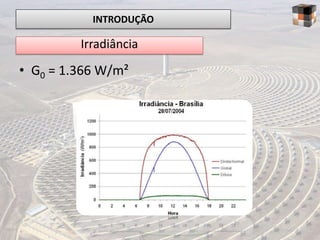 INTRODUÇÃO

         Irradiância

• G0 = 1.366 W/m²
 