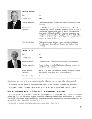 southern Proxy Statement 2005