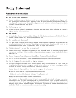 southern Proxy Statement 2005